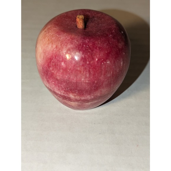 Vintage Red Marble Apple Paperweight Heavy Decorative Teacher Hostess Gift - Picture 3 of 7